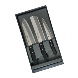 Набор из 3 кухонных ножей Fuji Cutlery TJ-GIFTSET-B, черный