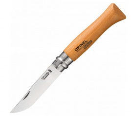 Нож складной Opinel 9 Tradition Carbone 113090, 90 мм, бук