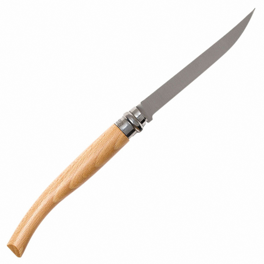 Нож складной филейный Opinel 12 Slim Inox 000518, 120 мм, бук фото 4