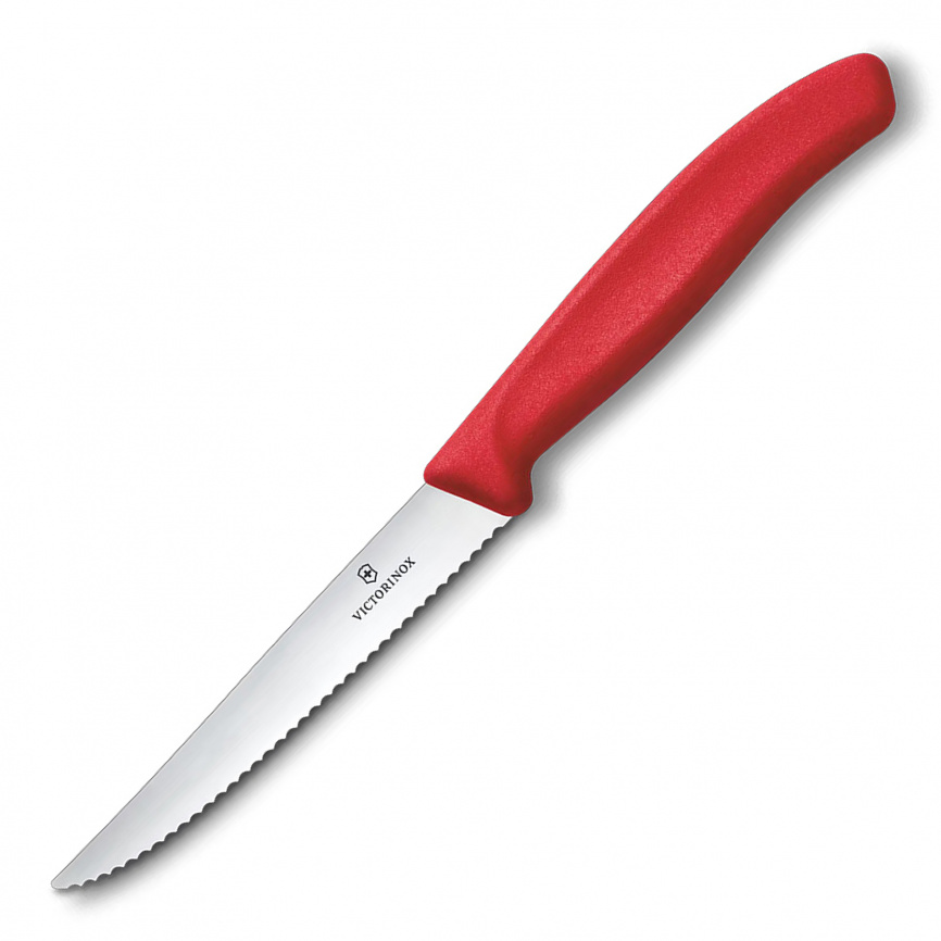 Нож кухонный для стейка Victorinox 6.7234.C1, 110 мм, красный фото 1
