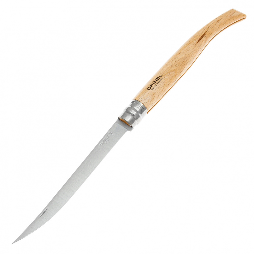 Нож складной филейный Opinel 15 Slim Inox 002561, 150 мм, бук фото 1