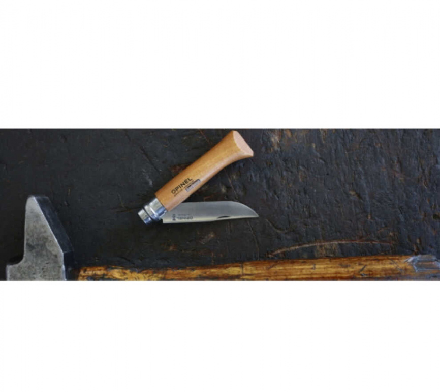 Нож складной Opinel 9 Tradition Carbone 113090, 90 мм, бук фото 5