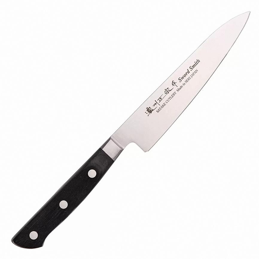 Набор из 3 кухонных ножей Satake Stainless Bolster HG8369, черный фото 3