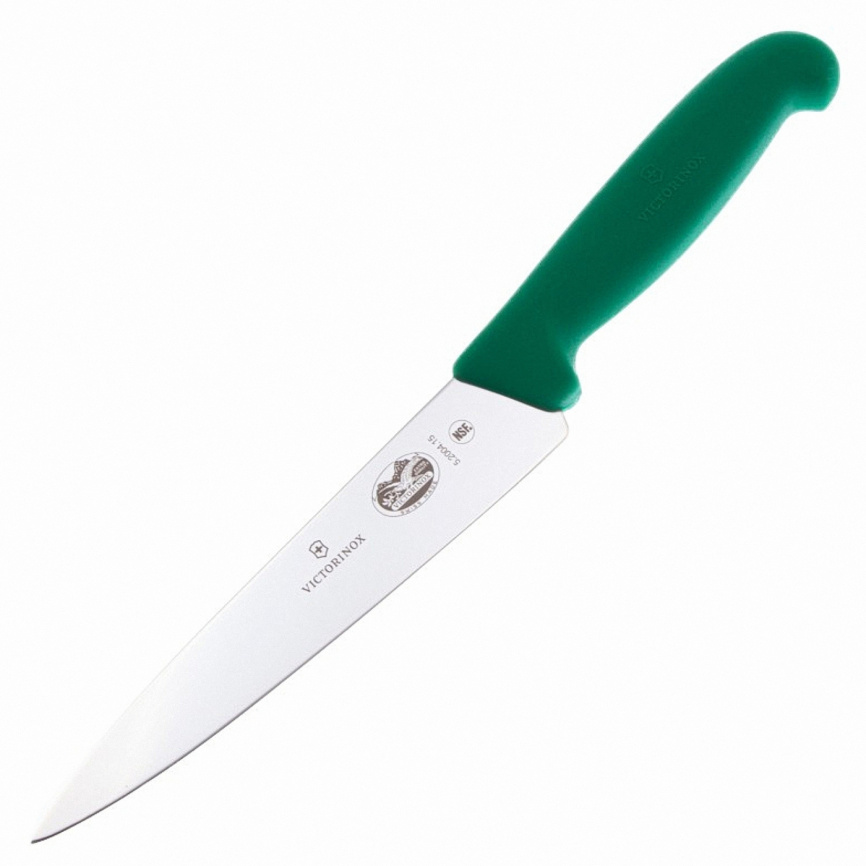 Нож кухонный разделочный Victorinox 5.2004.15, 150 мм, зеленый фото 1