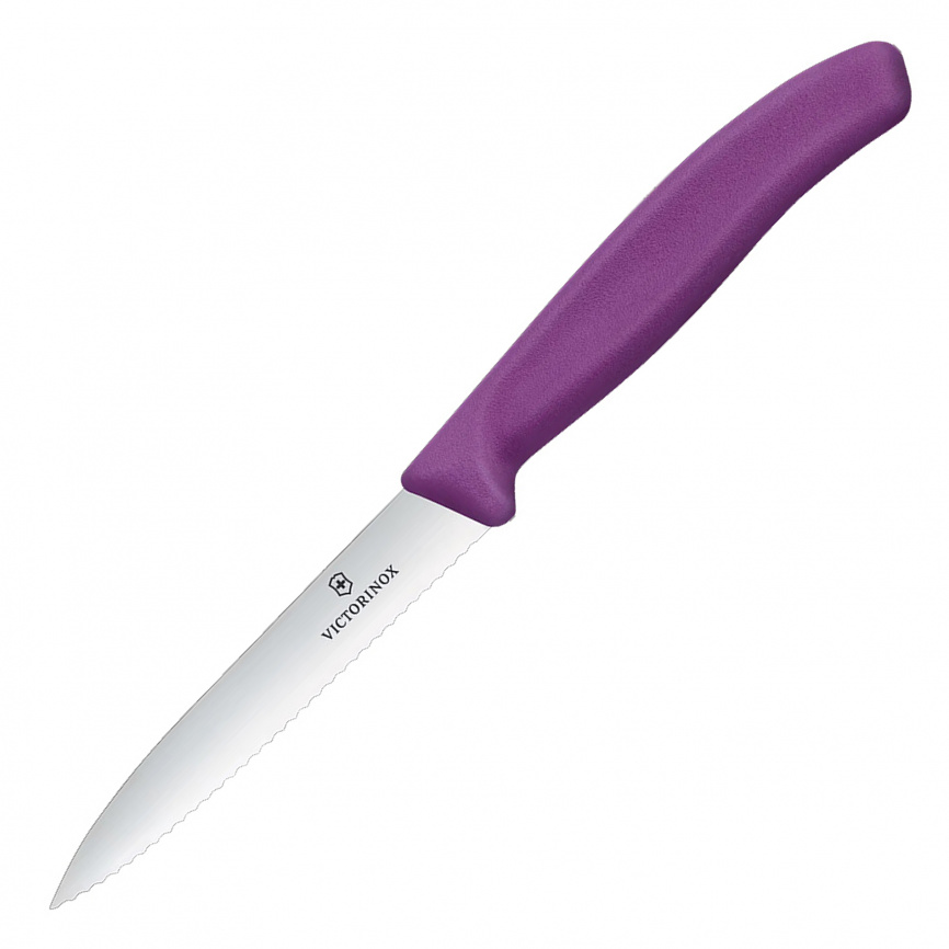 Нож кухонный овощной Victorinox 6.7735.C1, 100 мм, фиолетовый фото 1