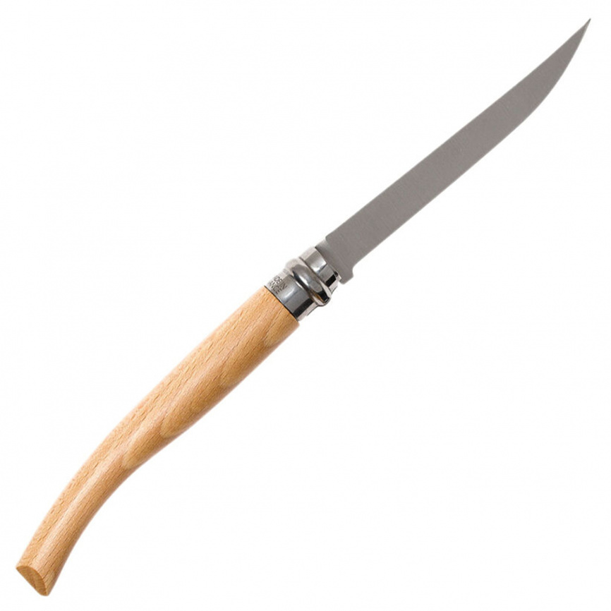 Нож складной филейный Opinel 12 Slim Inox 000518, 120 мм, бук фото 2