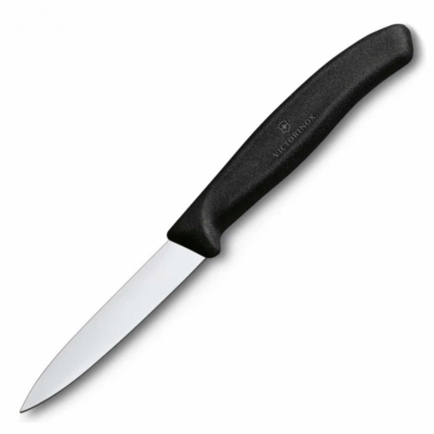 Нож кухонный овощной Victorinox 6.7603, 80 мм, черный фото 1