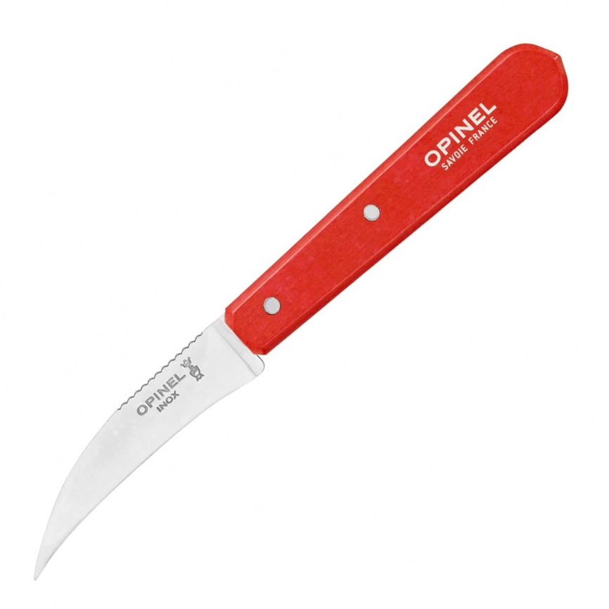 Нож кухонный овощной Opinel 114 Tradition Inox 003127, 70 мм, красный фото 1